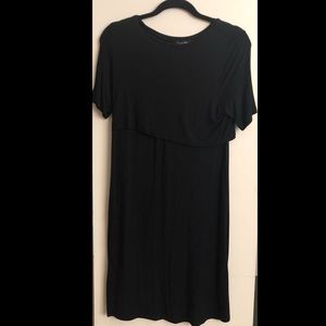 Black maternity and nursing dress